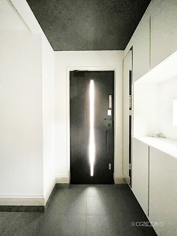 ~Entrance~ 家の中でお客様を迎える最初の場所である玄関は、家の印象そのものです!豊富な玄関収納で、常に綺麗に保つことが出来ます♪玄関にはたっぷり収納の下駄箱を完備!