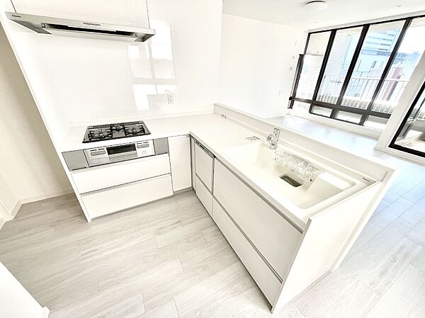 Ｌ型キッチンは作業動線も短くて済むので使い勝手が良いですね