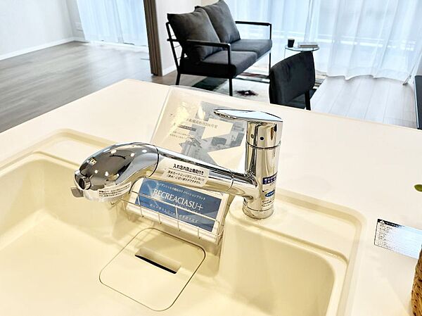 いつでも清潔なおいしいお水を。一つの水栓で水道水と浄水を使い分け。