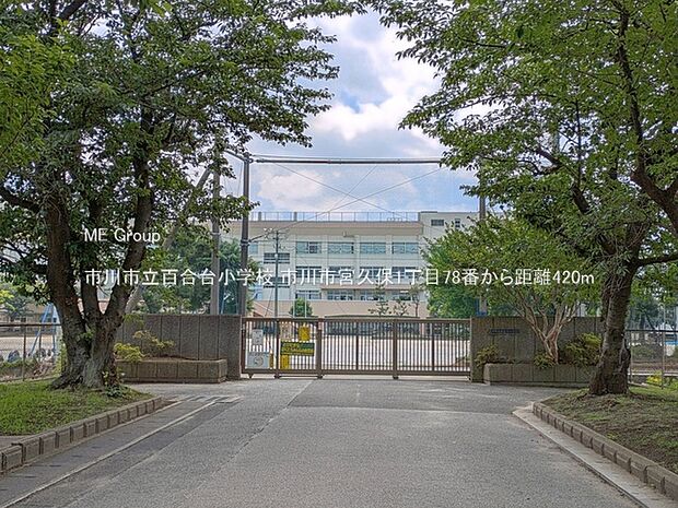 小学校 420m 市川市立百合台小学校