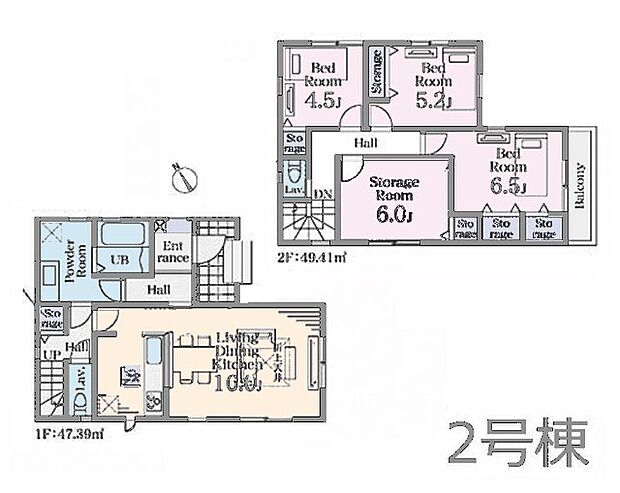 ◆2号棟◆～Floor plan～　図面と異なる場合は現況を優先致します。
