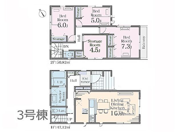 ◆3号棟◆~Floor plan~ 図面と異なる場合は現況を優先致します。