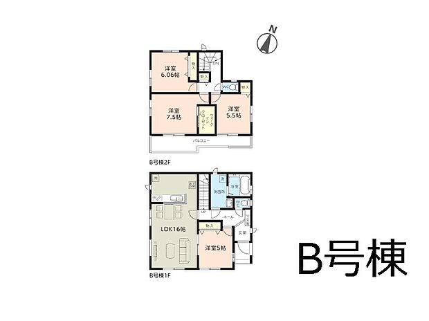◆B号棟◆~Floor plan~ 図面と異なる場合は現況を優先致します。