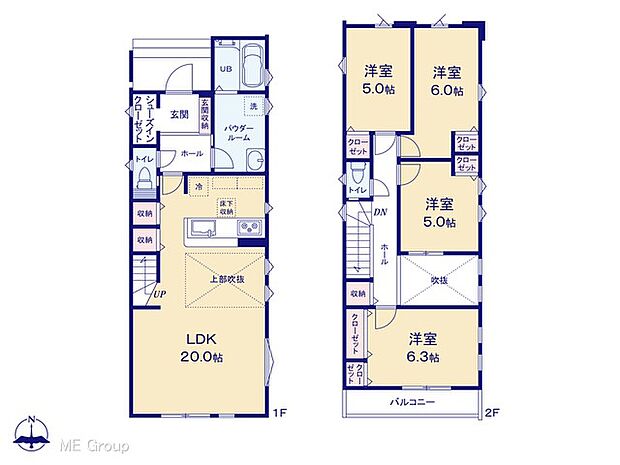 ◆2号棟◆～Floor plan～　図面と異なる場合は現況を優先