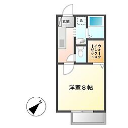 ローズパレス春日Ｓ 103号室 1階1Kの間取り