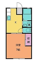 サンハイツ川口A 1Kの間取図画像