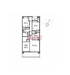東急田園都市線 溝の口駅 徒歩6分の賃貸マンション 10階3LDKの間取り
