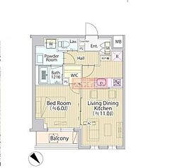 セリジェ池尻大橋 3階1LDKの間取り