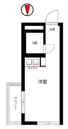 ハイシティ池尻大橋第2 3階ワンルームの間取り
