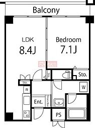 京王線 笹塚駅 徒歩8分の賃貸マンション 3階1LDKの間取り