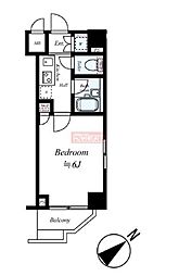 ルーブル溝の口参番館 6階1Kの間取り