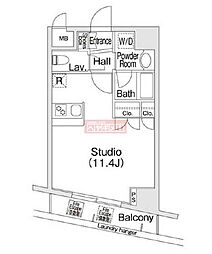 コンフォリア池尻 5階ワンルームの間取り