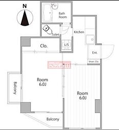 メブキ太子堂 2階2Kの間取り