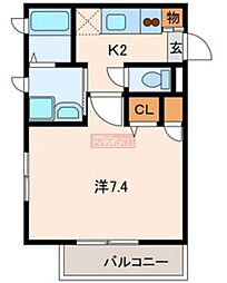 イリーズ 1Kの間取図画像