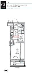 RELUXIA三軒茶屋 1Kの間取図画像