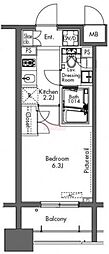 プラウドフラット三軒茶屋 1Kの間取図画像