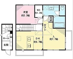 ラシーネ上用賀 1LDKの間取図画像