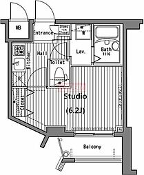 ガーラ・ヒルズ目黒東山 1Kの間取図画像