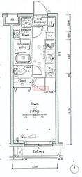 スカイコートグレース世田谷弦巻 1Kの間取図画像