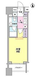 パークフラッツ中目黒 1Kの間取図画像