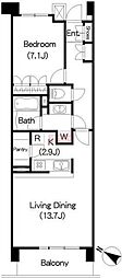 ブリリアイスト三軒茶屋アイビーテラス 1LDKの間取図画像