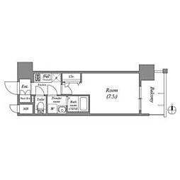ファーストフィオーレ長田グランディール 11階1Kの間取り