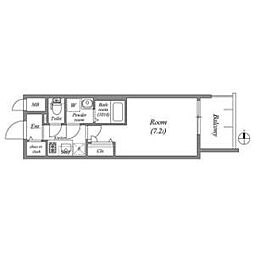 ファーストフィオーレ長田グランディール 11階1Kの間取り