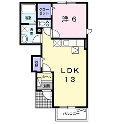 メゾン・ド・レネット　Ｉ 1階1LDKの間取り