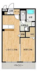 アウル横瀬II 1階1LDKの間取り