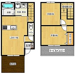 ココハイム 2LDKの間取図画像