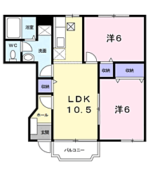 ヴィラサンライズドリーム2 2LDKの間取図画像