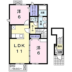 フォーシーズン2 2LDKの間取図画像