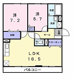グランジュールKoei 2LDKの間取図画像