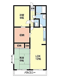 ミレニアム・ユウアイ 2LDKの間取図画像