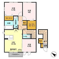 プリマベーラB 3LDKの間取図画像