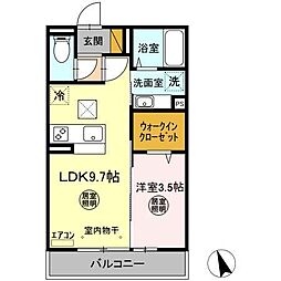 コンフォート3A 1LDKの間取図画像