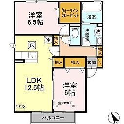 サンク・ルナC 2LDKの間取図画像