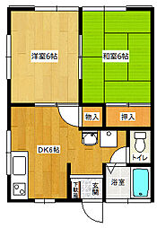 サンコーポA 2DKの間取図画像