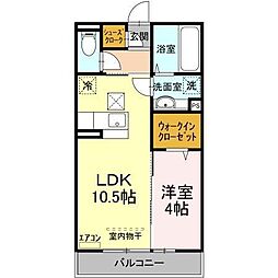 サンシャインヒルズ厨 1LDKの間取図画像