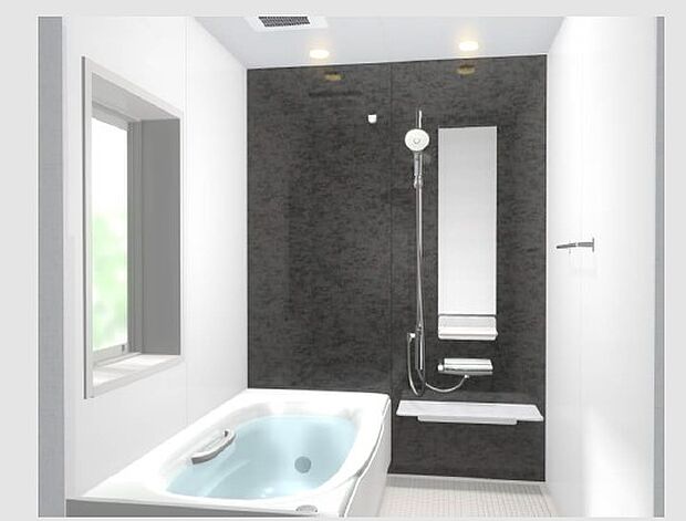 【一坪サイズの浴室】冬場にはヒヤッとしないように暖房機能、梅雨の時期には乾燥等、機能的で清潔感溢れる浴室。快適・清潔な空間で心も体もオフになる時間を楽しむことが可能です♪