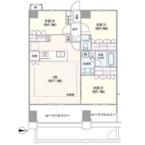 3LDK／室内丁寧にお使いです
