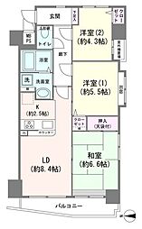 セザール東綾瀬公園 3LDKの間取り