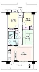 ゼファー西新井プラウディーヌ 3LDKの間取り