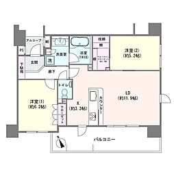ローヤルシティ金町 2LDKの間取図画像