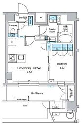 プレディアコート西葛西 5階1LDKの間取り