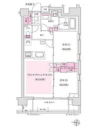ディームス東陽町 4階2LDKの間取り
