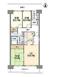 メトロハイツ東陽 12階3LDKの間取り