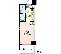 MFPRコート木場公園 6階1Kの間取り