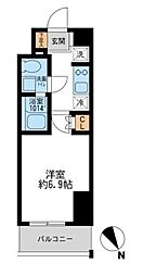 アーデン門前仲町 2階1Kの間取り