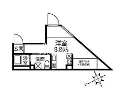 エリシオン門前仲町（Elysion門前仲町） 2階1Kの間取り